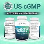 Dr. Berg Gallbladder Formula Extra Strength - with Ox Bile Powder and Conjugated Bile Acid - Digestive Enzymes Proprietary Blend - Full 45-Day Supply - 90 Vegetable Capsules