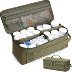 First Aid Bag Empty Pill Box Organizer,Tactical Medical Bag Case,Portable EDC Travel Medicine Pill Bottle Organizer (Green)