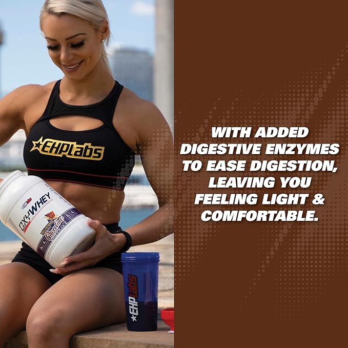 EHP Labs OxyWhey Whey Protein Isolate – 25g High Protein, Low Carb, Sugar Free Meal Replacement – Lean Whey Powder for Muscle Recovery – Non-GMO, Gluten Free – 25 Serves – Chocolate Caramel