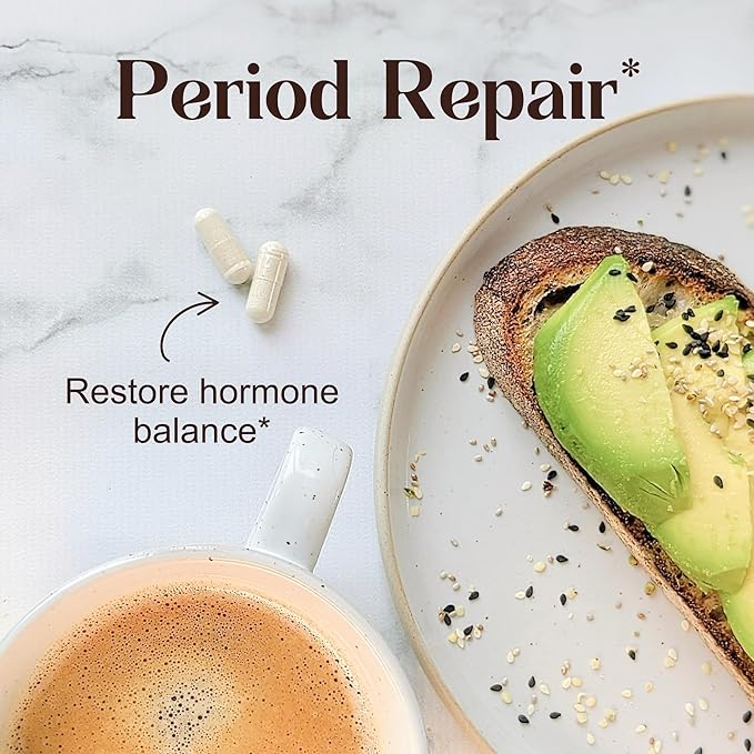 Period Repair & Regulate - Female Hormone Balance Supplement for Irregular Periods - Vegan Formula to Support Regular Menstrual Cycle, Cramps, Skin Health - 1 Bottle