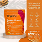 Ginseng Gummies for Adults | Korean Ginseng Supplement for Men and for Women | 240 mg Red Ginseng Gummy | Energy Gummies for Memory, and Immunity | Pineapple Flavored Ginseng Chews, 45 Gummies