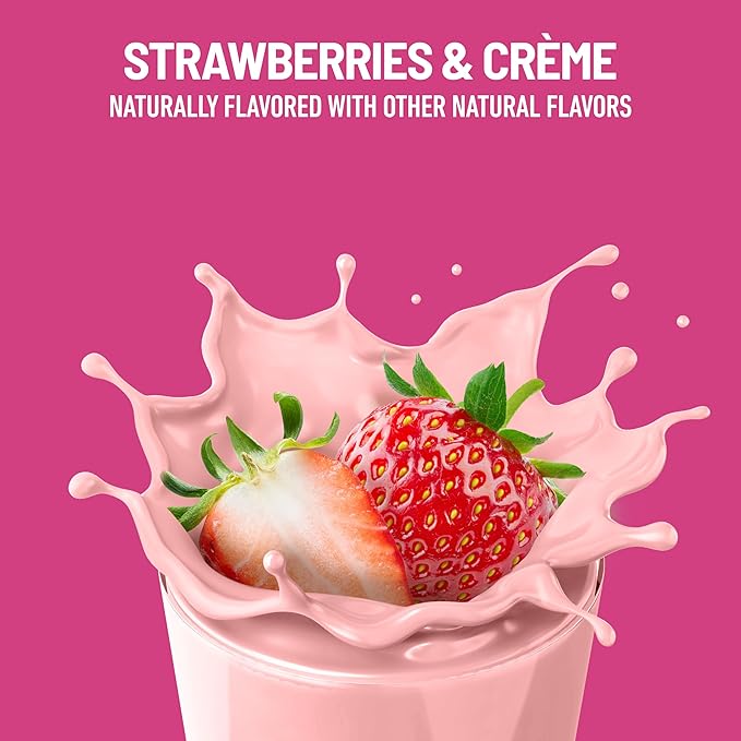 SlimFast Meal Replacement Shake, Original Strawberries & Crème, No Added Sugar, Meal Replacement Shakes, 10g Ready to Drink Protein, 5g Fiber, 25 Vitamins and Minerals, 11 Fl. Oz, 12 Count (Pack of 2)