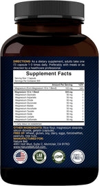 Magnesium Complex 500mg, 300 Capsules | 10-in-1 Magnesium Glycinate, Citrate, Malate & More | Chelated Form for Easy Absorption | Non-GMO