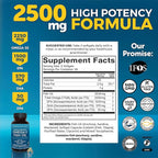 Triple Strength Fish Oil Omega 3 Supplements for Women and Men – 2500 mg High-Potency, Easy-to-Absorb Re-esterified Triglyceride Form, Pescatarian-Friendly DPA Omega 3 EPA DHA Supplement,180 Softgels