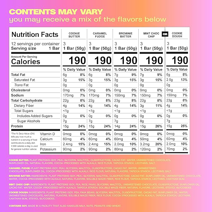 Misfits Protein Bar Variety Pack | Nutrition Bars - 14-15g Protein, 1g Sugar, Plant-based, Low Carb, Non-GMO, Gluten Free Snacks | Vegan Protein Bars | Pack of 12, Multiple Flavors