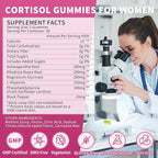Cortisol Gummies For Women- Promote Relaxation and Support Mood- Natural Ingredients with Ashwagandha, Rhodiola Rosea, etc. Cortisol Manager Gummies for Adrenal Support,Vegan,Apple Flavor,180 Count
