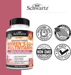 Daily Multivitamin for Women 50 & Over – Memory Support Supplement – Promotes Stress Reduction & Healthy Immune Response – Women's Multivitamin Supplement Designed for Stomach Comfort - 60 Capsules