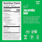 Chomps Grass-Fed and Finished Jalapeño Beef Jerky Snack Sticks 24-Pack - Keto, Paleo, Whole30, 10g Lean Meat Protein, Gluten-Free, Zero Sugar Food, Non-GMO