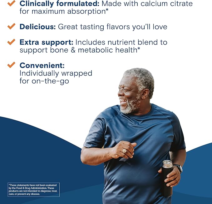 Bariatric Fusion Bariatric Calcium Supplement Chews | Calcium Citrate with Vitamin D3 Bariatric Vitamin | Sugar Free Chewable | 500mg | Vanilla | 60 Count