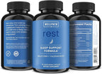 WellPath Rest Valerian Root Sleep Aid for Adults with Melatonin & L-Theanine | Natural & Herbal Sleeping Pills with Extra Strength | | 5-HTP, Lemon Balm, Chamomile, 60 Ct