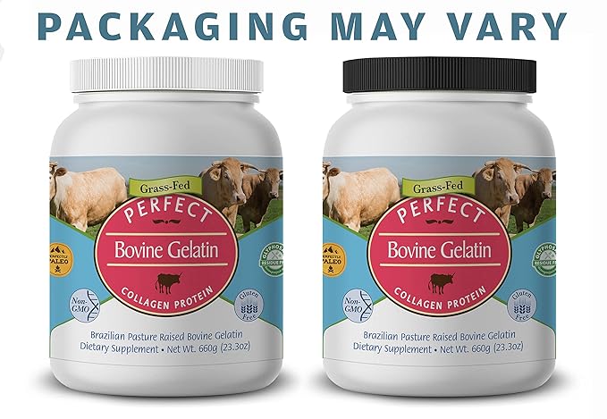 Perfect Supplements – Perfect Bovine Gelatin – 660 Grams – 100% Beef Gelatin Collagen Protein – Supports Healthy Skin & Joint Health