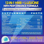 Hmb and L-Leucine Gummies, Pre Work Essential Amino Acids EAA Supplements for Men & Women, w/Branched-Chain Amino (BCAA) & 4 Hydration Electrolytes, Taurine, B12 & D3 for Fast Workout Recovery, 60Cts