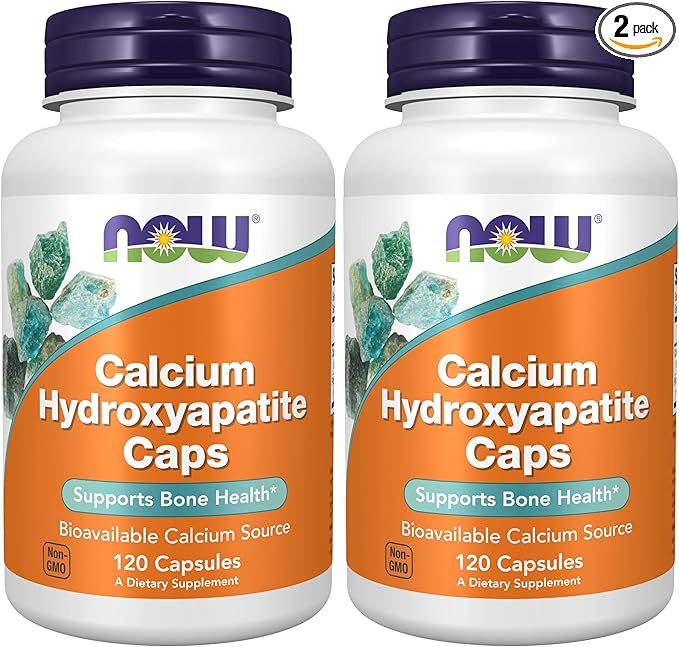 NOW Supplements, Calcium Hydroxyapatite Caps, Supports Bone Health*, 120 Capsules (Pack of 2)