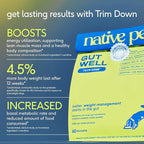 Native Pet GutWell Trim Down - Weight Management Dog Food Topper & Weight Loss Supplement Promotes Feelings of Fullness, Healthy Metabolism & Lean Muscles with Triple-Biotic & L-Carnitine - 60 Scoops