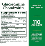 Nature's Bounty Glucosamine Chondroitin Pills and Dietary Supplement, Support Joint Health, 110 Capsules (Pack of 2)