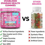 OVA Bloom Ovarian Support Gummies Myo Inositol D-Chiro Inositol Choline Flax Biotin Riboflavin Thiamin Niacin Ashwagandha DIM Maca Root Vitamin C D3 B12 Zinc 60 Count By Clean Nutra