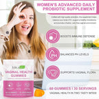 Vaginal Probiotics for Women, Ph Balance Vaginal Probiotics Gummies, Feminine Balance Womens Probiotic Vitamins Supplement,Improve Immune,Promote Vaginal Health - 60 Pineapple Gummies
