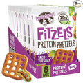 Lenny & Larry's Protein Pretzel [Taco Tuesday] FITZELS - Crunchy, Salty, Savory, Tasty Snack High in Protein - 20 g's of Plant Protein 8 Bags, 3 oz Each
