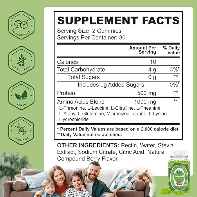 Well&Whole Bcaa Gummies – 9-in-1 EAA Gummies for Women & Men, Energy & Muscle Recovery Support – Amino Acids Supplement, Mixed Berry, 30 Servings