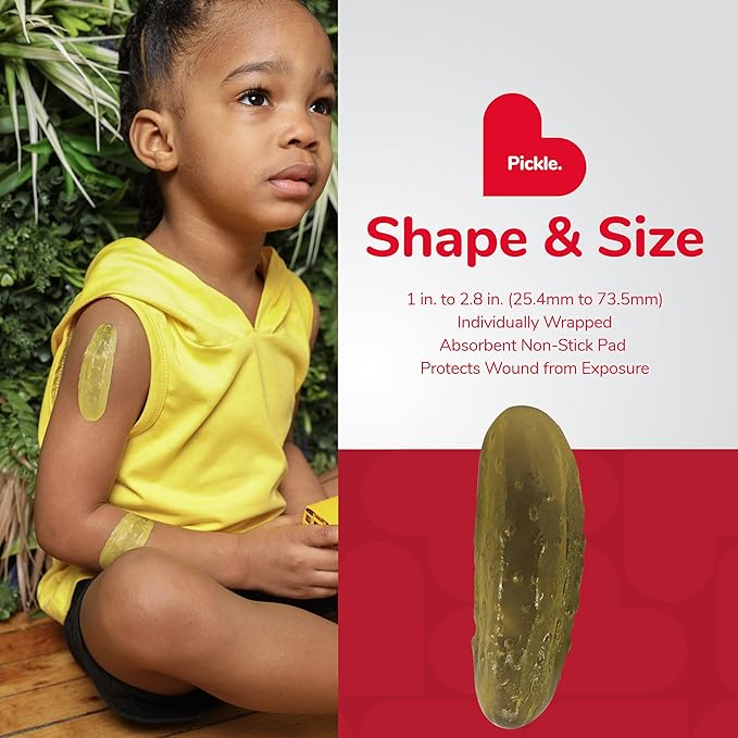 BioSwiss Bandages, Pickle Shaped Self Adhesive Bandage Set, Latex Free, Sterile Wound Care, 50 Count