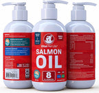 Salmon Oil for Dogs & Cats - Healthy Skin & Coat, Fish Oil, Omega 3 EPA DHA, Liquid Food Supplement for Pets, All Natural, Supports Joint & Bone Health, Natural Allergy & Inflammation Defense, 8 oz