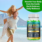 Sea Moss Gummies, SeaMoss Gummy with Black Seed Oil,Ashwagandha,Natural Ingredients Shilajit & Ginger for Men & Women, 17,590mg-60 Gummies
