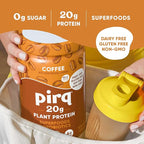 Pirq Dairy Free Protein Powder with 20g Protein, Plant Based, 2B CFU Probiotics, 25 Superfoods Greens and Fruits, Vegan, 0g Sugar (14 Servings)(Coffee)