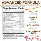 Hair, Skin & Nails Vitamins - Biotin 5000mcg Per Serving - Extra Strength Hair Growth Support For Women with Collagen, Argan Oil - Beautiful Skin, Hair & Nails Supplement - USA Bottled - 120 Softgels