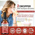 Triple Magnesium Complex Supplement, Magnesium Glycinate, Blend, Citrate Liquid Drops 1000mg with Ashwagandha, CoQ10, Vitamin B6, C, D, Zinc -Support Calm Stress Relief, Bone, Muscle, Mood Vegan