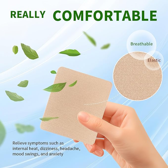 Menopause Relief Patches Therapy Patches Natural Hot Flash Patch for Sleeping Aid & Restful Nights-Relieves Hot Flashes, Dryness, Excessive Sweating-Menopause Support-Estrogen Free(8 Count)