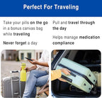 MedCenter HSA/FSA Travel Pill Organizer with Zipper Pouch & Tweezers – Portable 4-Day Medication Case with Labeled Compartments for Travel, Vitamins & Supplements