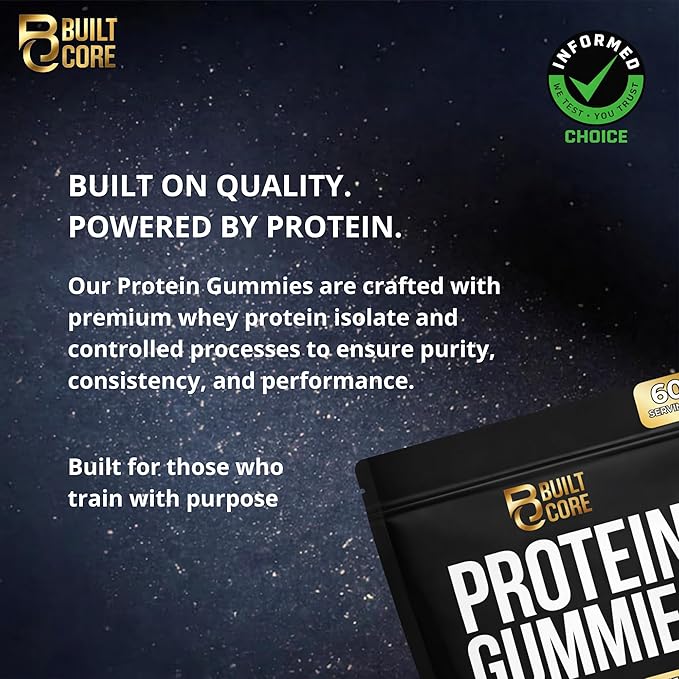 Whey Isolate Protein Gummies – 10g Per Serving – 120 Count – Sugar Free, Low Carb, Gluten Free – 300g of High Protein Snack for Men & Women
