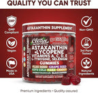 Clean Nutraceuticals AstaZen Astaxanthin Gummies 12mg - with Lycopene, Vitamins A C D E, L-Tyrosine & Selenium - Antioxidant Support Gummies - 60 Count