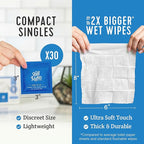 Stall Mates Witch Hazel: Flushable Wipes, Individually Wrapped, Travel Friendly, Soothing Witch Hazel, Unscented with Cucumber, Aloe and Chamomile, (30 on-the-go singles)