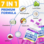 Cortisol Supplement for Women, Cortisol Reducer with Ashwagandha, Myo-Inositol, GABA & Saffron, Stress Relief, Calm, Sleep Support, Hormone Balance & PMS Support, Sugar Free Vegan Gummies, 180 Count