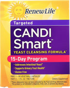 Renew Life Adult Cleanse - CandiSmart - 15-Day Yeast Cleansing Program - 2-Part Kit - Gluten & Dairy Free - 60 Vegetarian Capsules + 1 Fl. Oz. Tincture