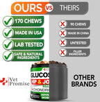 Glucosamine for Dogs - Hip and Joint Supplement for Dogs - Glucosamine Chondroitin - Joint Pain Relief Pills - MSM - Advanced Health Support Supplement - 170 Mobility Chews - Made in USA