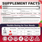 Methyl B12 Vitamins 5000mcg Gummies & Iron 18mg for Women, Men - Active Methylted B Complex Supplement w/L-Methylfolate, B6, D3 for Energy, Cognition, Focus, Immune - B12 with Iron Supplement, 2Pack