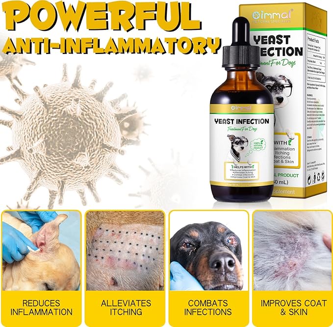 Yeast Infection Treatment for Dogs,Dog Ear Infection Treatment, Soothing Dog Yeast Infection,Allergy Relief,Natural Fast Relief Drop for Immune Health - 2 fl oz