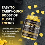 Nutravita Creatine Monohydrate Gummies for Men & Women-5g of Creatine Monohydrate per Serving - Sugar Free,Vegan, Mango Flavor, 120 Count