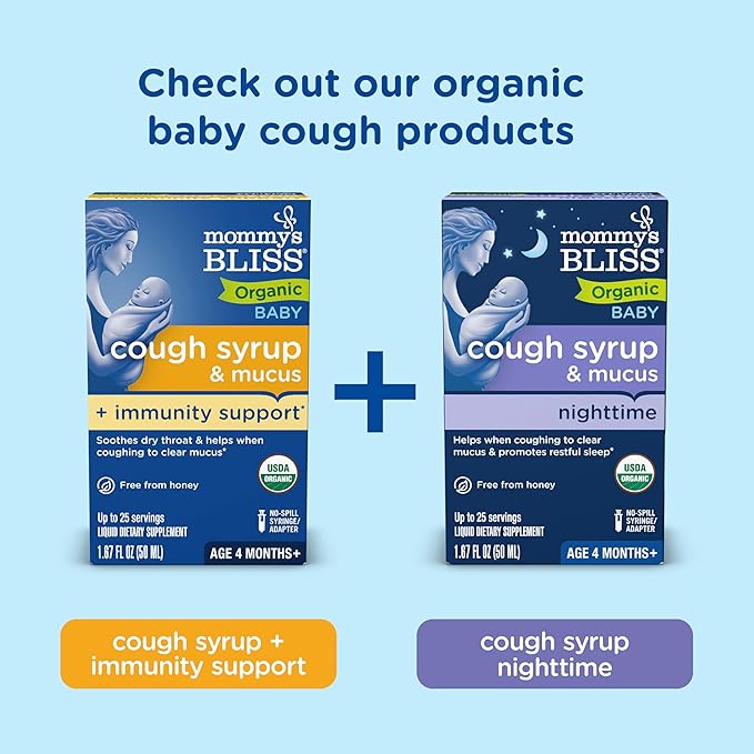 Mommy's Bliss Organic Baby Elderberry Drops, Immune Support with Vitamins, Prebiotics, Zinc & Organic Echinacea, Age 4 Months +, 3 Fl Oz (36 Servings)