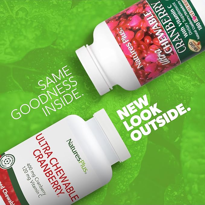 NaturesPlus Ultra Chewable Cranberry - 180 Love-Berries - Supports a Healthy Urinary Tract & Overall Well-Being - Non-GMO, Vegetarian, Gluten Free - 90 Total Servings