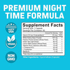 Herbtonics Night Time Burn & Sleep Complex Supports Overnight Metabolism, Stress Relief & Deep Sleep. Includes Melatonin, Valerian and Green Tea – Vegan Bedtime Weight Management (60 Capsules)