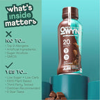 OWYN Only What You Need Protein Shake Variety Pack, Dark Chocolate, Cold Brew Coffee, Cookies and Creamless, 20g Protein, 4g Sugar, 3g Fiber, Dairy Free, Plant Based Protein Drink, 12 CT