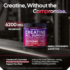 Creatine HCL Gummies for Women & Men - 120 Gummies 6200mg HCL Creatine Chews Advanced Complex with L-Taurine + Vitamin B12 for Muscle Strength, Energy Boost & Booty Gain Gummy - Mixed Berry Flavor