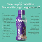 OWYN Only What You Need Protein Shake Variety Pack, Vanilla, Cold Brew Coffee, Cookies and Creamless Flavored Protein Shakes, 20g Protein, 4g Sugar, 3g Fiber, Dairy Free, Plant Based Protein, 12 CT