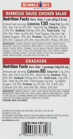 Bumble Bee Snack On The Run! Protein Snack Pack - BBQ Chicken Salad with Crackers - 12g Protein per Box - Ready to Eat Easy-Open Canned Chicken Salad (Pack of 1)