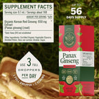 HERBAMAMA Panax Ginseng Root Tincture - Immune & Overall Support with Korean Red Ginseng Supplement - Vegan, Non-GMO, Alcohol & Sugar-Free Herbal Drops, 56-Day Supply