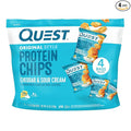 Quest Nutrition Cheddar & Sour Cream Protein Chips, 19g Protein, 4g Net Carbs, Low Carb, Gluten Free, 1.1 oz, 4 count