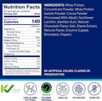 LeanFit® Grass-fed Whey Protein Powder, Natural Chocolate, Gluten-Free, Keto-Friendly & Low-Carb 24g Protein, 23 Servings, 858g (1.89 Pound) Tub